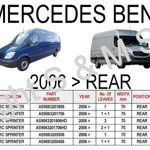 MERCEDES Sprinter 2006 onwards Rear Leaf Springs