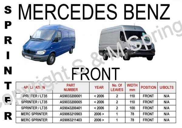 MERCEDES Sprinter Front Leaf Springs