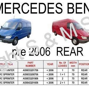 MERCEDES Sprinter pre 2006 Rear Leaf Springs