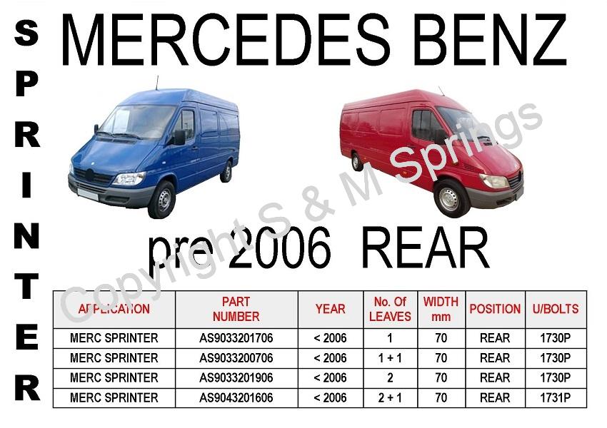 Mercedes Sprinter Rear Leaf-Springs (pre 2006)