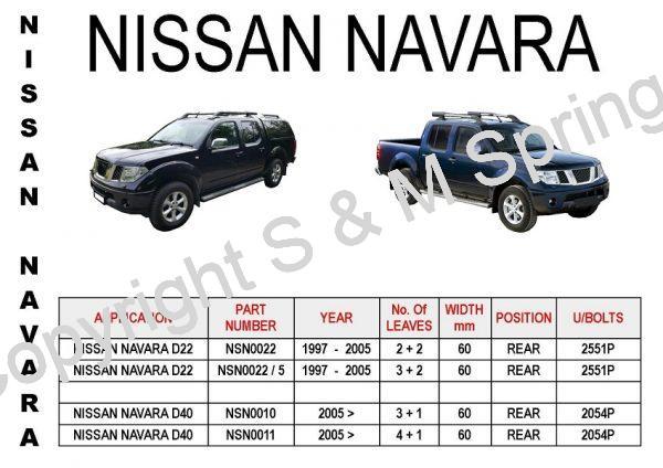 NISSAN Navara D22 D40 Leaf Springs Rear