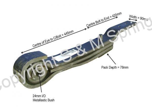 2474864 SCANIA Mid Axle Spring 2031369 3 Leaf Metallastic Bush dimensions