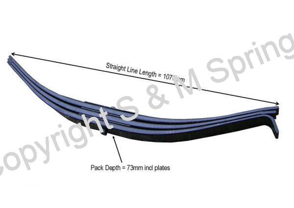 Agricultural Trailer Spring 3 Leaf SM3LSPRING dimensions