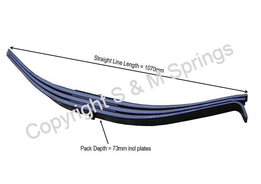 Agricultural Trailer Spring 3 Leaf SM3LSPRING dimensions