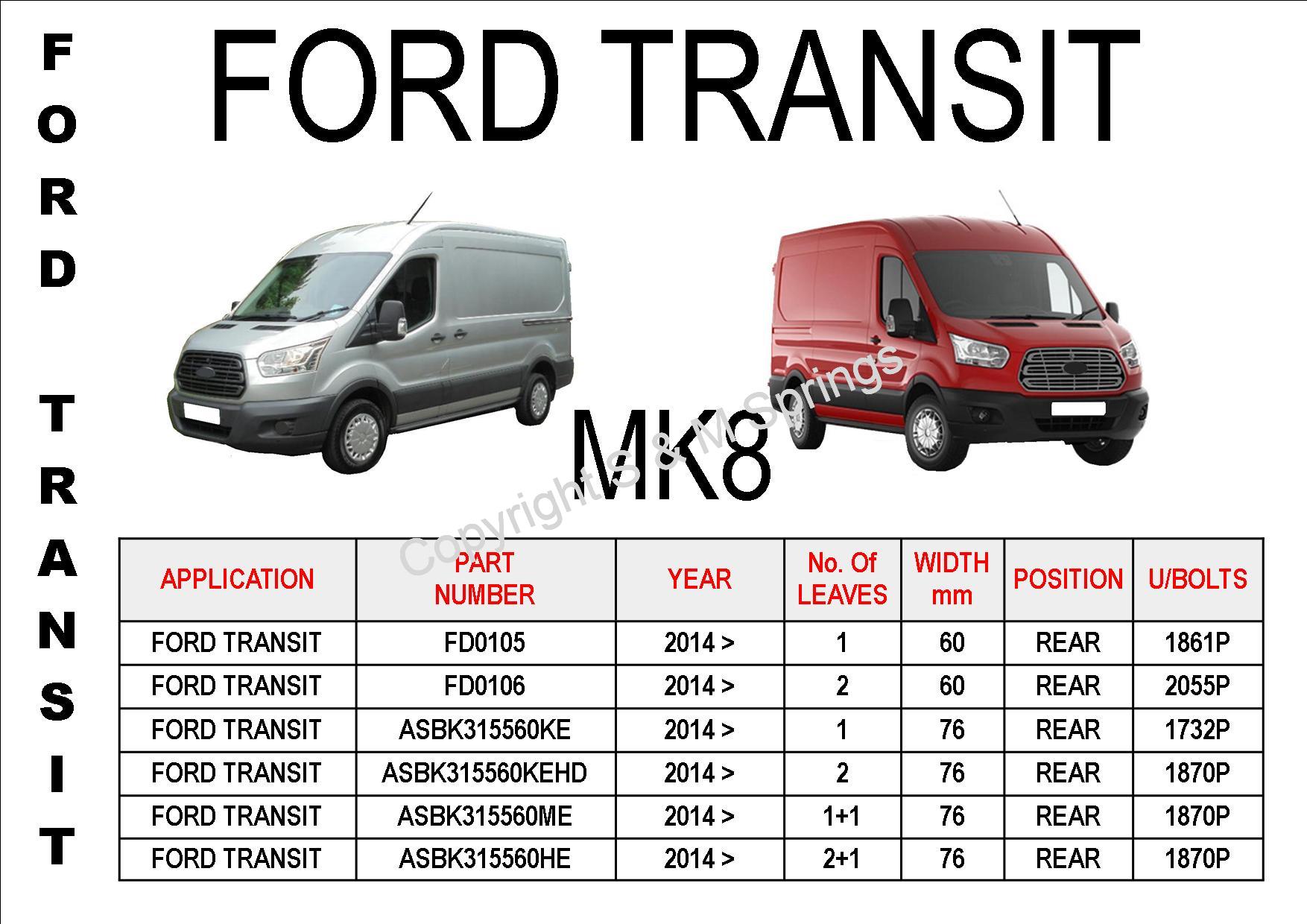 Ford Transit MK8 Leaf Springs