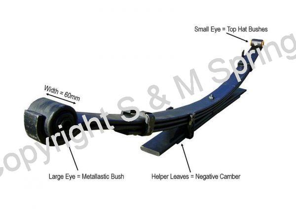 TOYOTA Hilux Leaf Spring 2016 onwards GUN125 Rear dimensions