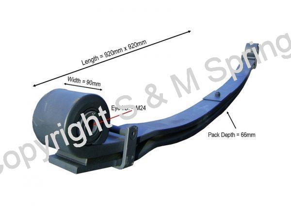 81434026328 ERF Front Spring 2 Leaf dimensions