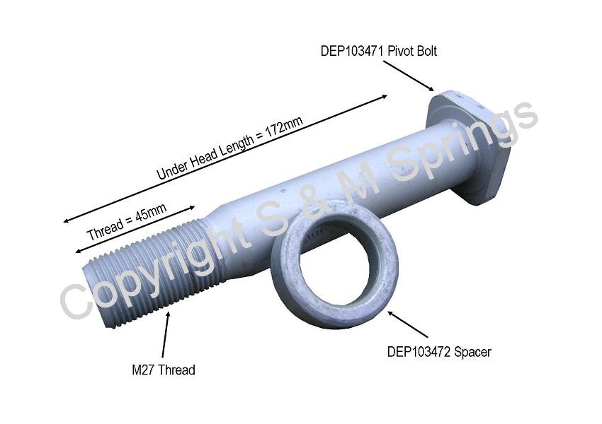 DEP103471 DENNIS Pivot Bolt & DEP103472 DENNIS Spacer dimensions