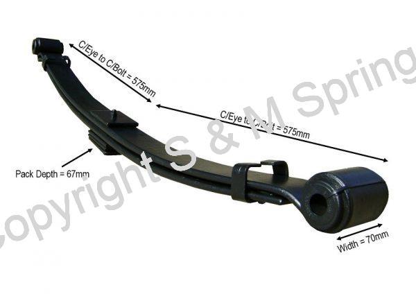 QML237036 Mitsubishi Canter-Fuso Leaf Spring Front 2 Leaf dimensions